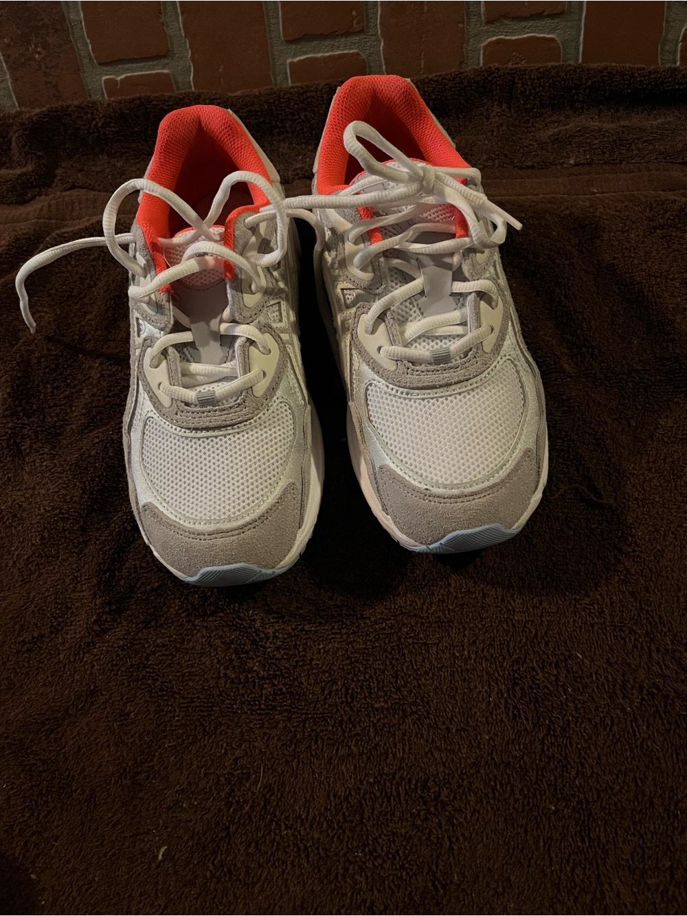 Asics Kids White and Coral Sneakers